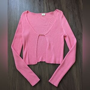 Abercrombie & Fitch Vibrant Pink Knit Cardigan Top
